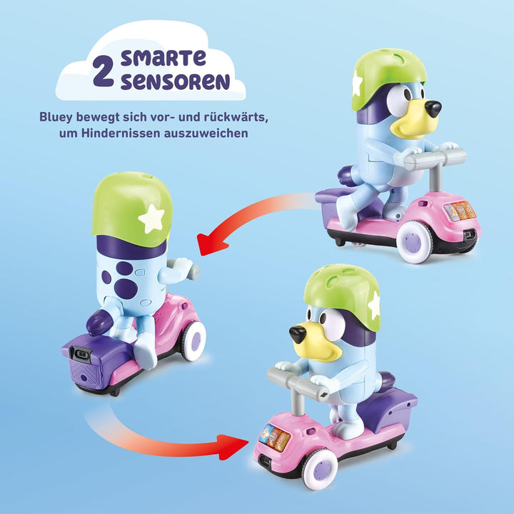 Vtech Bluey - Scooterabenteuer – Interaktives Spielzeug mit der Originalstimme von Bluey – Bewegt Si