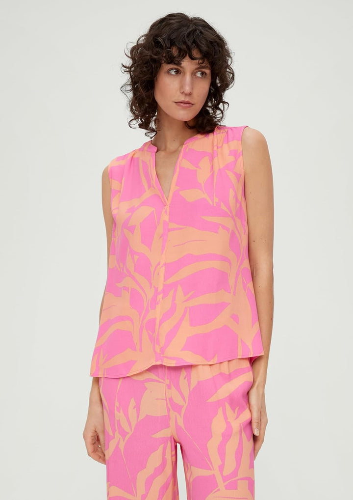 s.Oliver Viskosebluse mit Crêpestruktur, 32 Orange 44a3