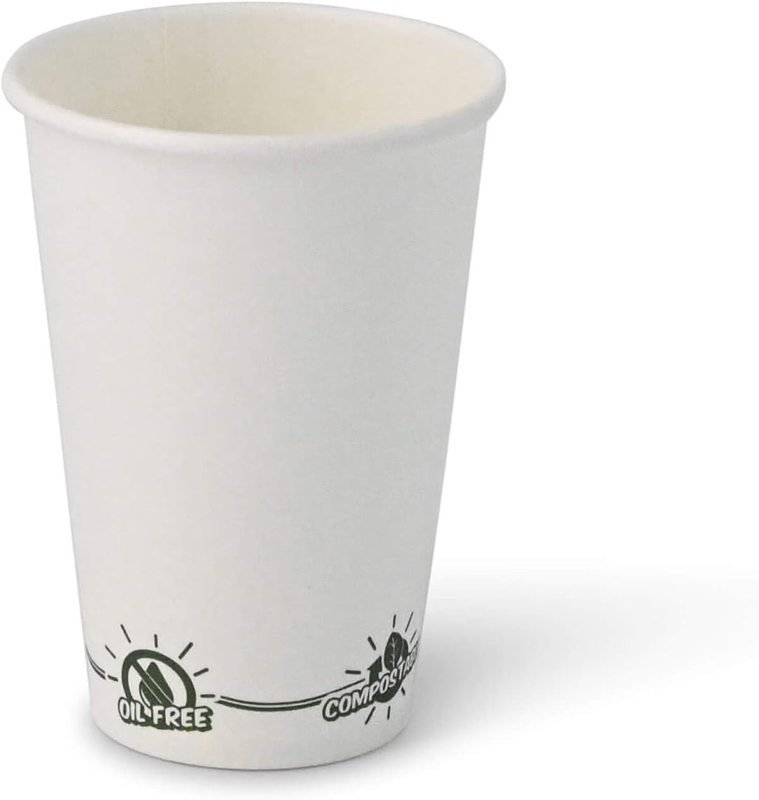 BIOZOYG Recycelbare Pappbecher Kaffee weiss mit EcoUp© Icon und PLA Beschichtung I 1000 Coffee To go