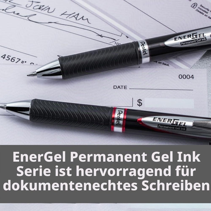 Pentel BLP77-CX EnerGel Xm Dokument mit Druckmechanik Wasserfeste, 12 Stück, blau 12 blau, 12 blau