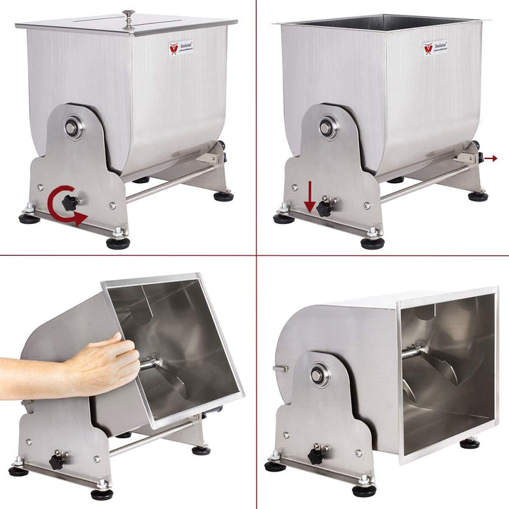 Beeketal 'BPM-30' Edelstahl Marinator Vermenger mit Kippfunktion und ca. 30 Liter Volumen, Butterfly