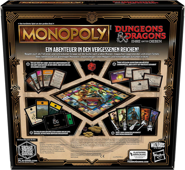 Monopoly Dungeons & Dragons: Ehre unter Dieben Spiel, inspiriert vom Film, Monopoly D&D Brettspiel f