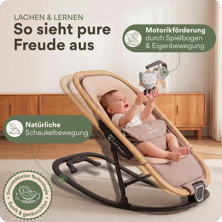 FlexiBu Babywippe Faltbar &amp; Verstellbar | Baby Wippe Neugeborenen bis 12 Monate | Bouncer Newborn-Ei