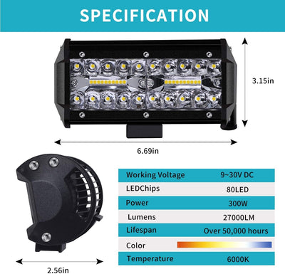 Kraumi LED Arbeitsscheinwerfer 7 Zoll 240W Cree LED Zusatzscheinwerfer 12V 27,000lm Auto Scheinwerfe