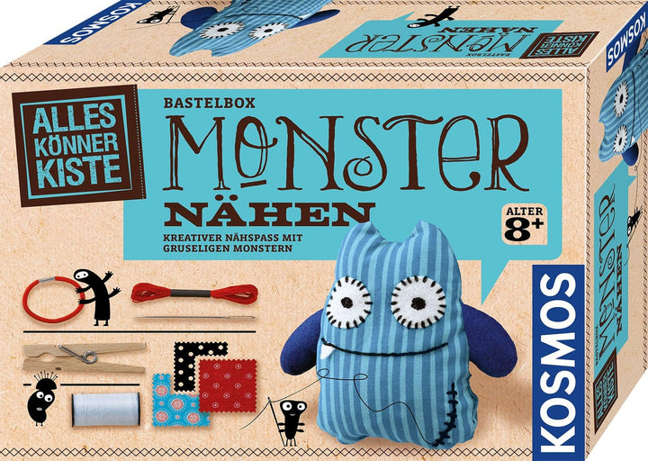Kosmos 604080 AllesKönnerKiste Monster nähen für Anfänger, DIY Bastelset für Kinder ab 8 Jahren, Kin