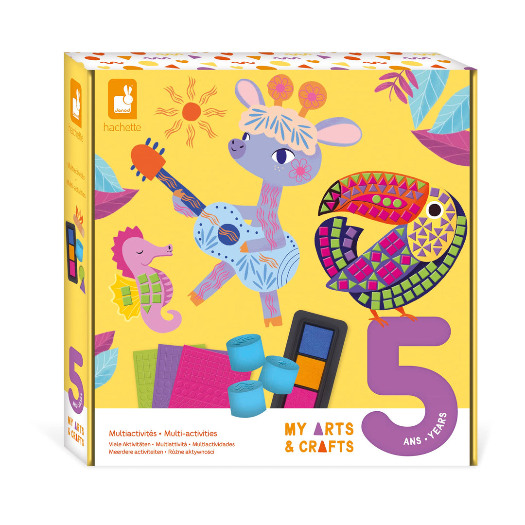 Janod - My Arts & Crafts – 5 Jahre – Kreatives Multiaktivitäts-Set – 8 Illustrationen – Kreativ-Set