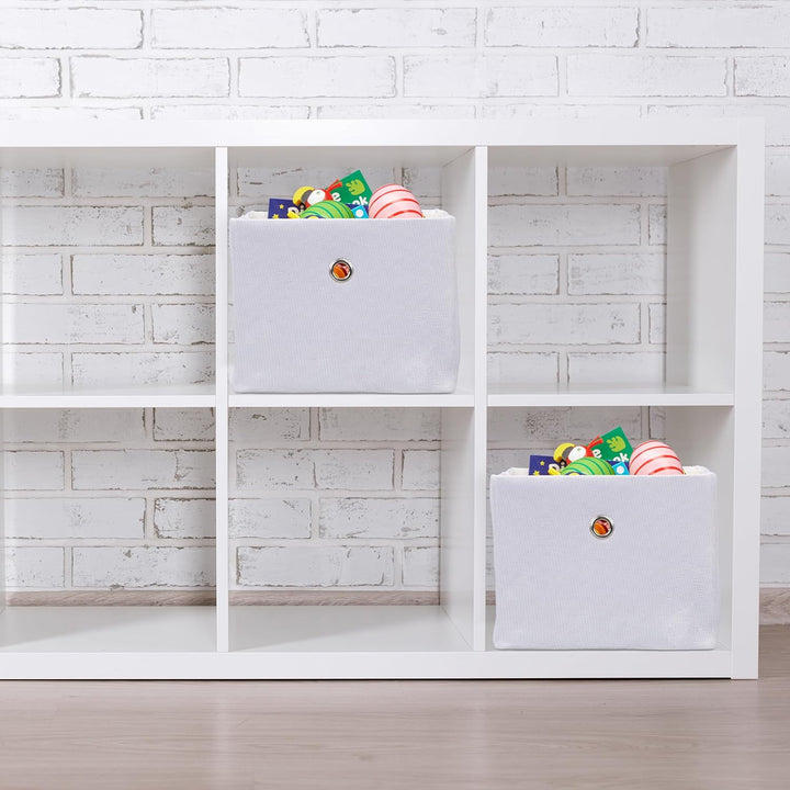 Relaxdays Aufbewahrungsbox, kleine Ordnungsbox aus Stoff, 2er-Set, HBT: 16 x 20,5 x 25 cm, Faltbarer