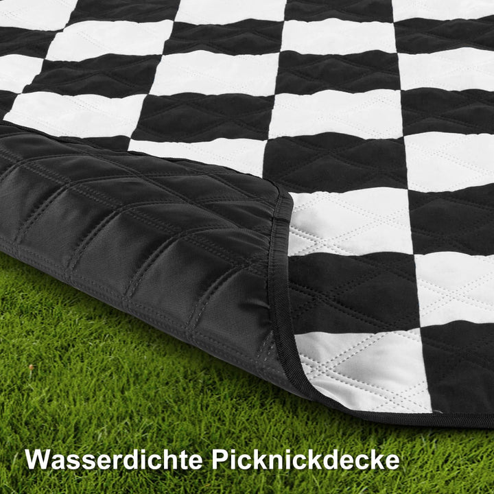 Jopee Picknickdecke 200x200cm, Waschbar und Faltbare Wärmeisoliert Stranddecke Sandfrei mit Tragegri