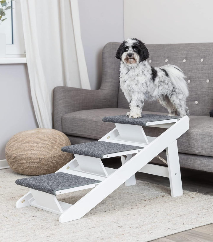 TRIXIE zusammenklappbare und gelenkschonende Rampe für Hunde und Katzen, Rampe MIT AUSKLAPPBARE Stuf