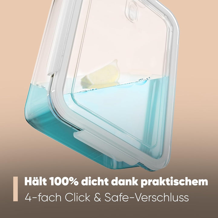 Frischhaltedosen Glas mit Deckel | 3er Set | für Mikrowelle Spülmaschine Gefrierfach Ofen geeignet |