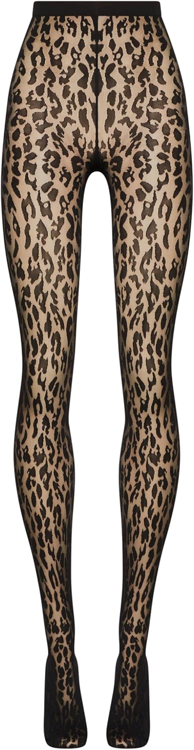 Wolford Damen Gemusterte Strumpfhose Josey Tights,20 DEN XS black/black, XS black/black