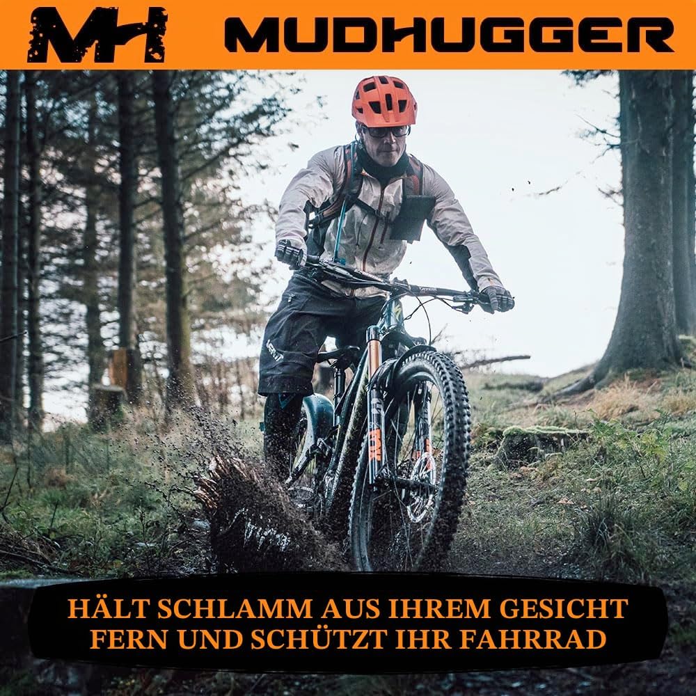 Mudhugger Clip On Front Bike Mudguard Shorty EVO Ziptie, Schwarz