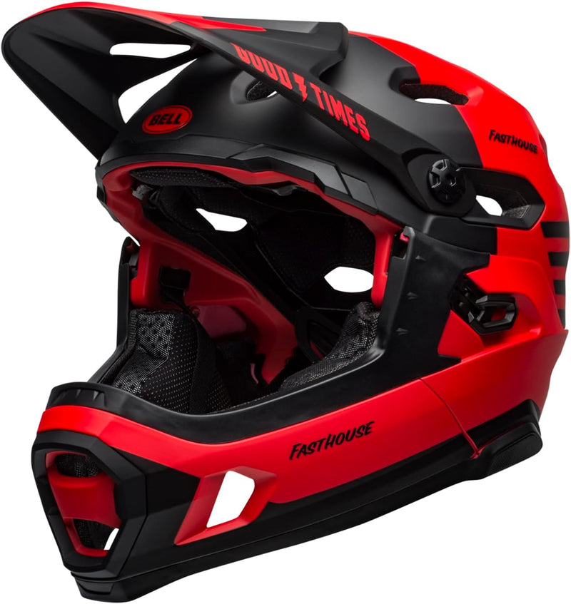 BELL Super DH MIPS Fahrrad Helm rot/schwarz 2024 Mat/Gls Red/Black Fasthouse L, Mat/Gls Red/Black Fa