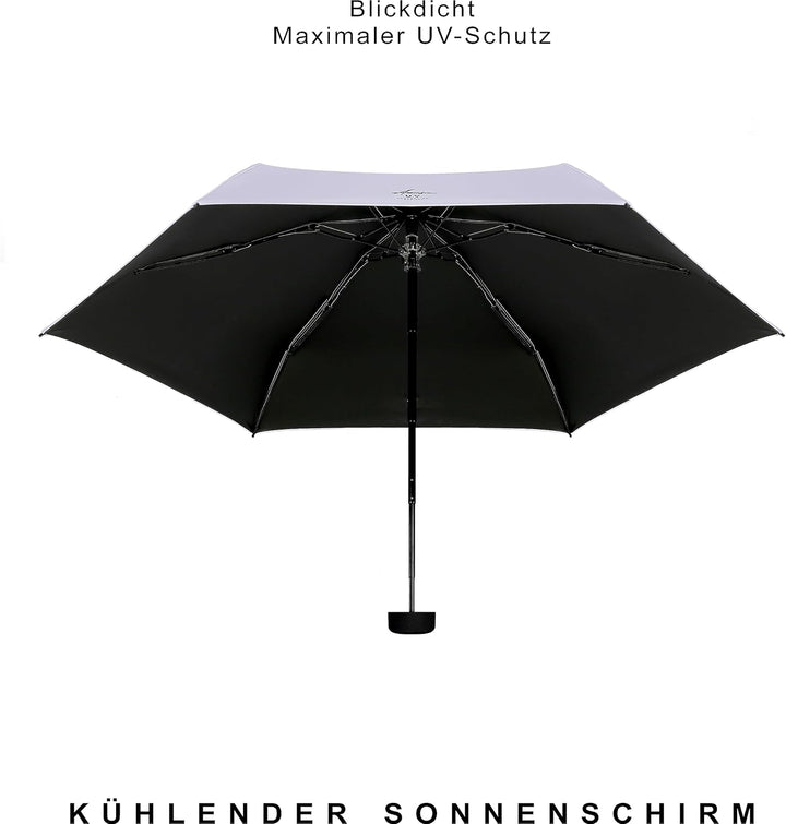AMBRA Sturmfester Mini Reise-Regenschirm mit UV-Schutz Flieder, Flieder