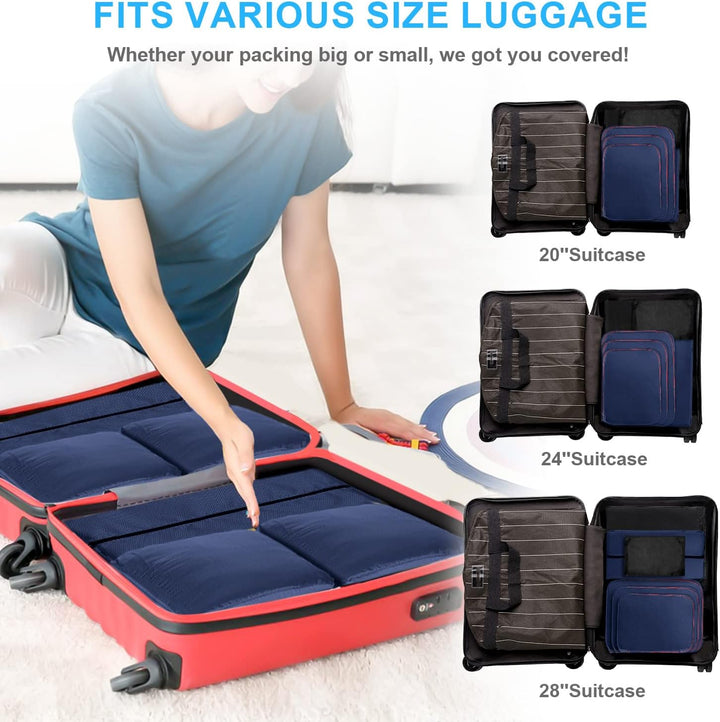 Cinnani Koffer Organizer Set, 6-Teilig Compression Packing Cubes, Packtaschen mit Kompression Packwü
