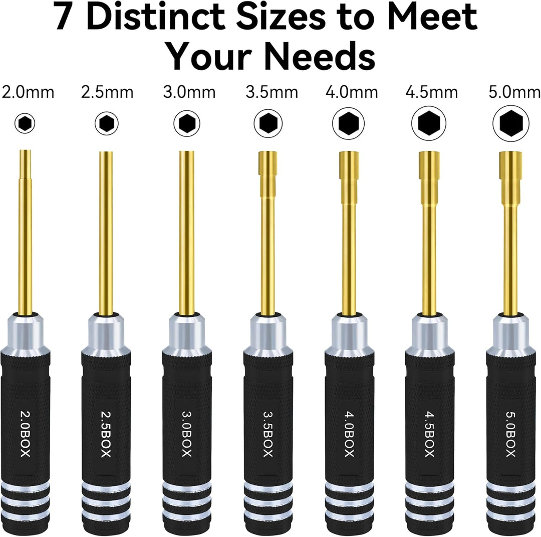 Sechskantmutter Schraubendreher Satz 2.0mm 2.5mm 3.0mm 3.5mm 4.0mm 4.5mm 5.0mm RC Werkzeug Steckschl