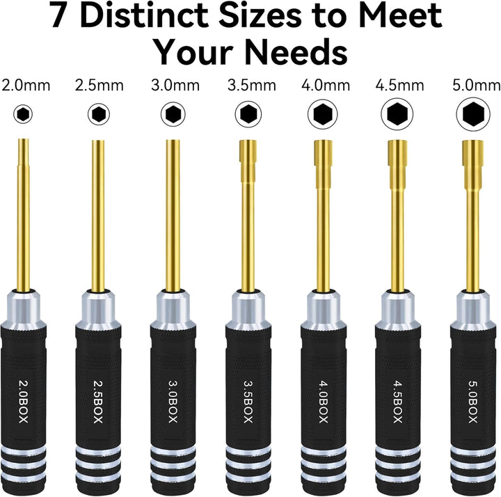 Sechskantmutter Schraubendreher Satz 2.0mm 2.5mm 3.0mm 3.5mm 4.0mm 4.5mm 5.0mm RC Werkzeug Steckschl