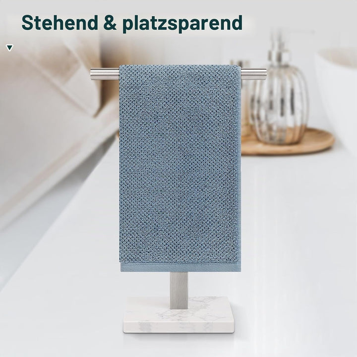 Handtuchhalter, T-Form Handtuchständer für Badezimmer mit Marmorbasis, 304 Edelstahl Ständer Handtuc