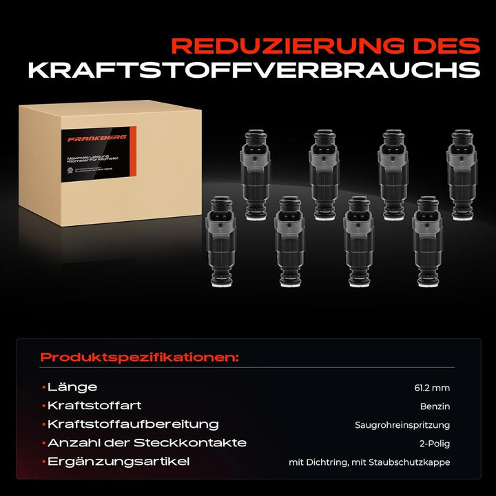 Frankberg 8x Einspritzventil Injektor Kompatibel mit A4 8E2 2003-2004 A4 8EC B7 2005-2008 A4 Avant 8