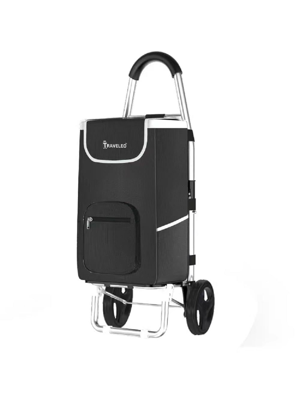 56 L Einkauf Trolley Einkaufswagen Shopping Trolley Tasche Aluminium Stabil Schwarz, Schwarz