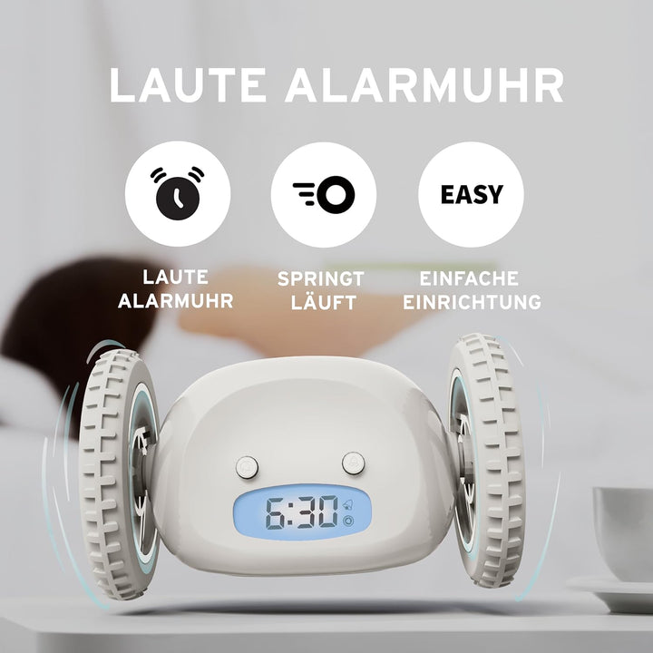 CLOCKY Lauter Wecker Digital Wecker Laut für tiefschläfer Erwachsene Jugendliche Lustig für schwerhö