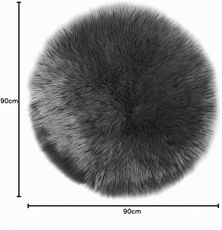 Teppich Wölkchen Schaffell Lammfell Imitat, Fell Rund, Fellteppich Rund, Kunstfell Teppich | Flausch
