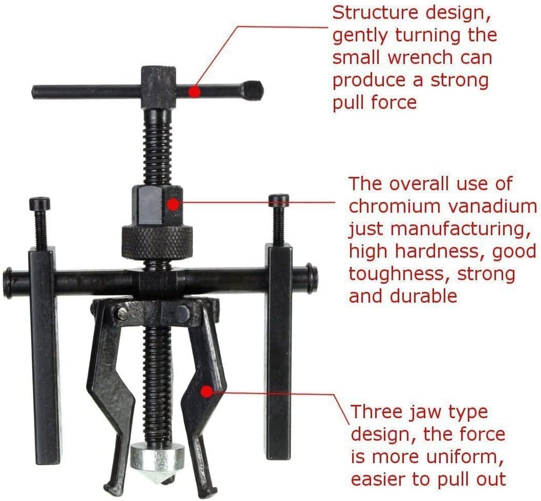 Professionelles Auto Wheel 3 Backen Heavy Duty Pilot Gear Bearing Pulling Tool Inner Bearing Puller