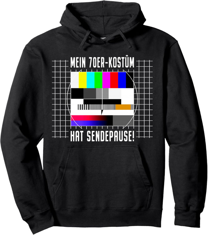 70er Jahre Kostüm Hat Sendepause Testbild 70s Mottoparty Pullover Hoodie