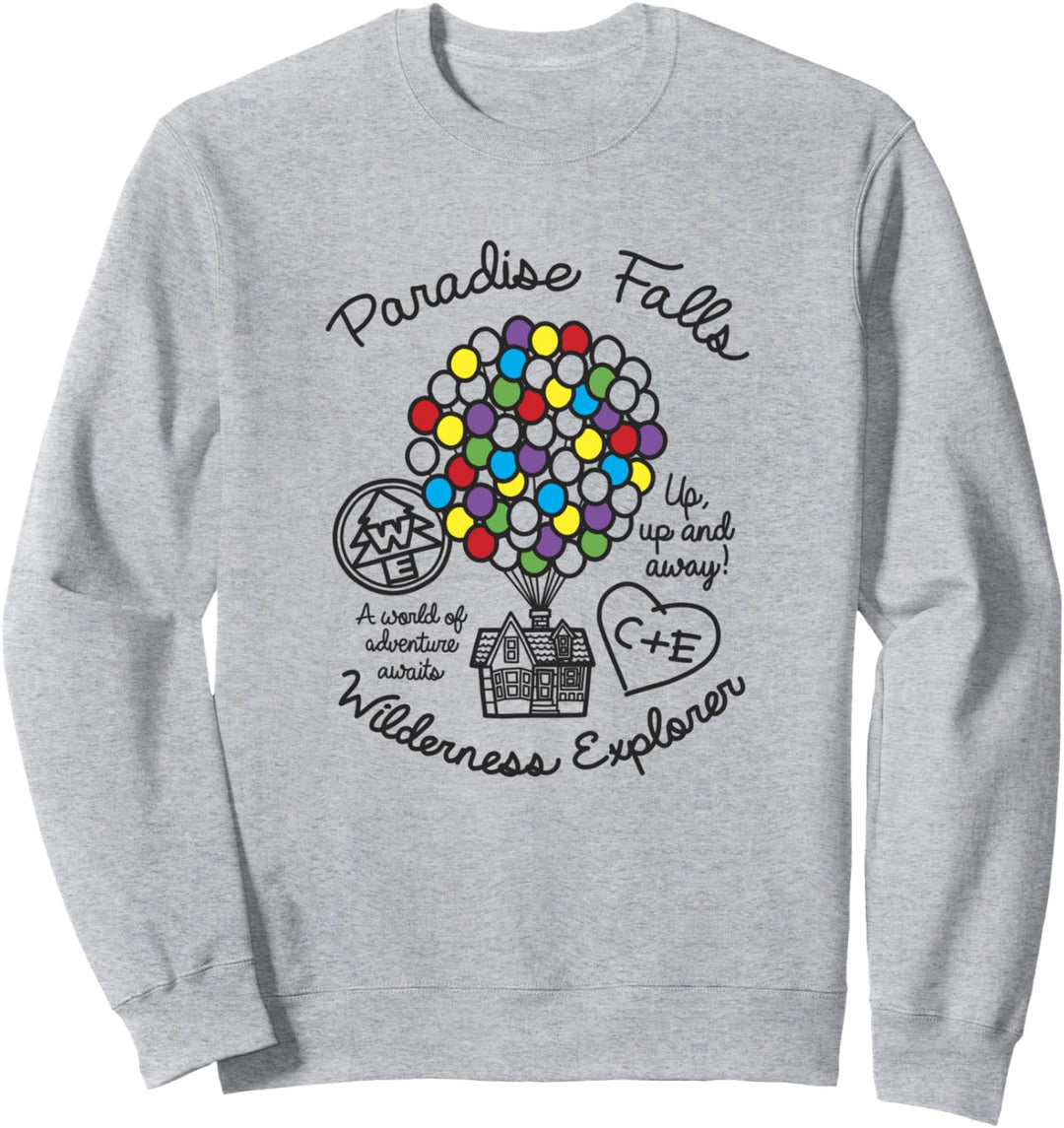 Disney Pixar Up Colorful Balloon Silhouette Falls Sweatshirt