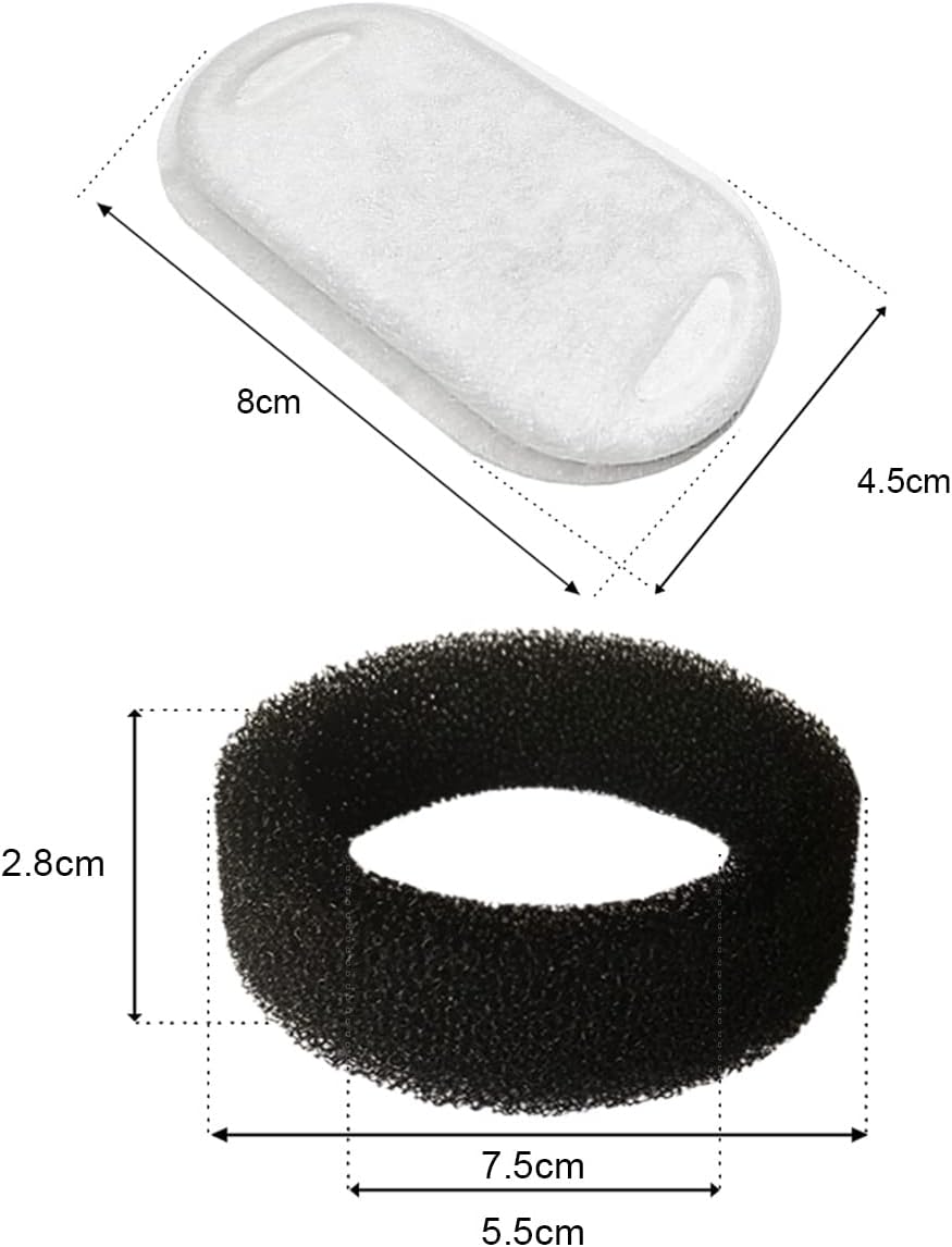 24 Stück Ersatzfilter für Trinkbrunnen, Katzenbrunnen 12 Stück Kohlefilter und 12 Stück Schaumfilter
