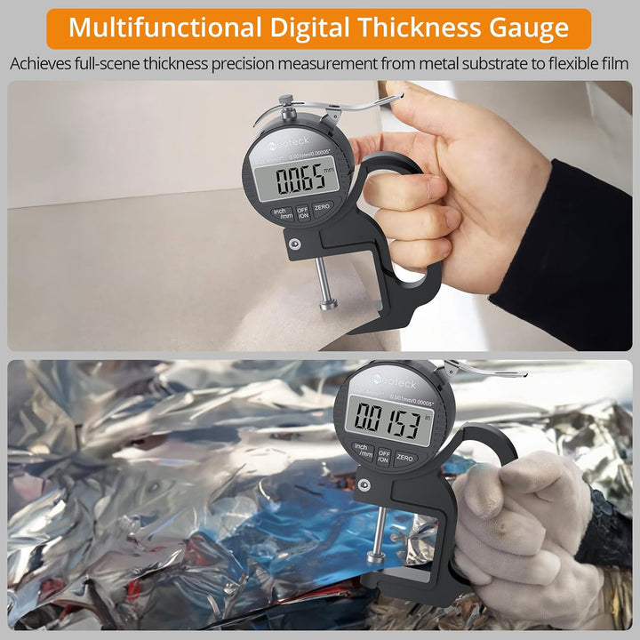 Neoteck Tragbares Digitales Dickenmessgerät 0-25,4 mm Messbereich 0,001/0,00005 '' elektronischer Mi