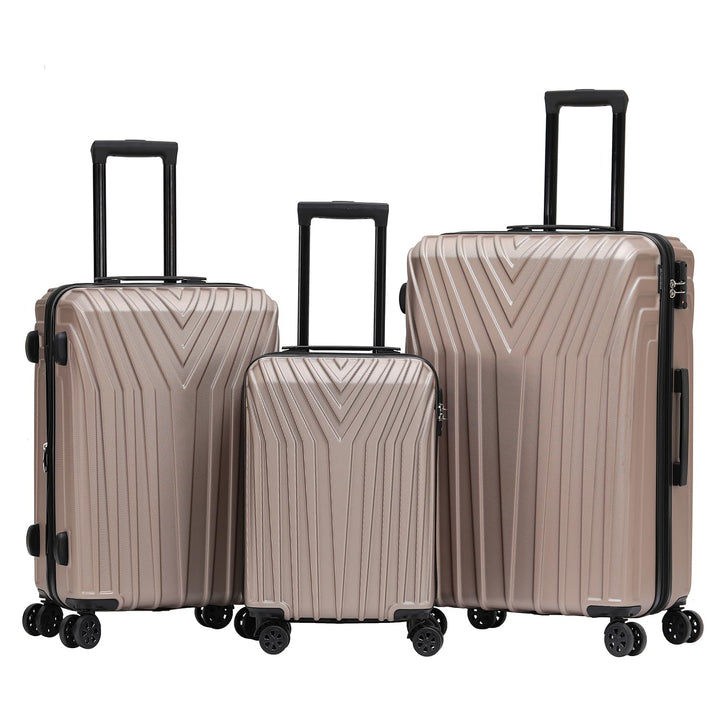 BEIBYE Kofferset Rollkoffer Koffer Hartschale,TSA Schloss, Zwillingsrollen, Erweiterung (Champagner,