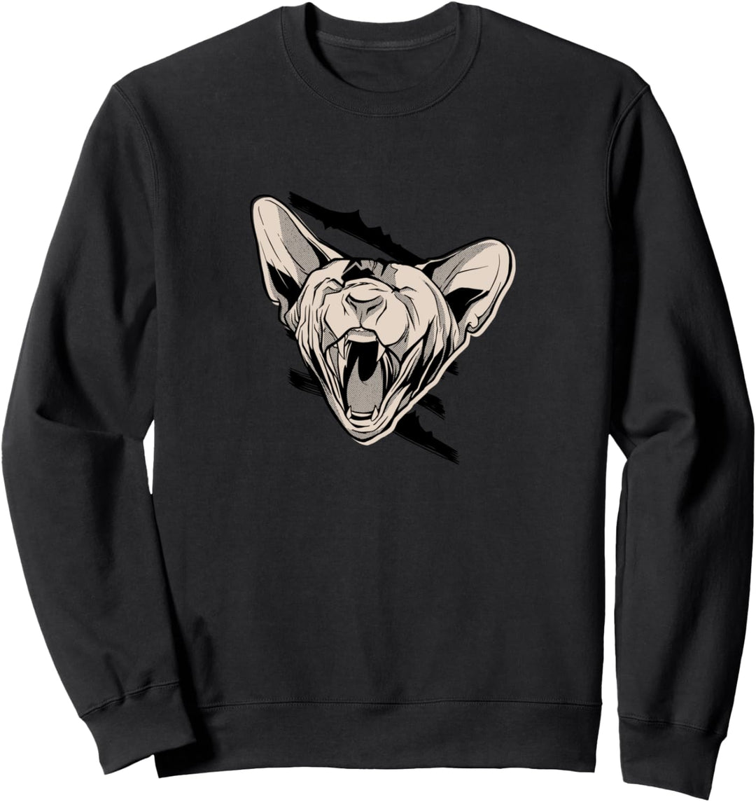 Verärgerte Sphynx Katze für Nacktkatzen Freunde Sweatshirt