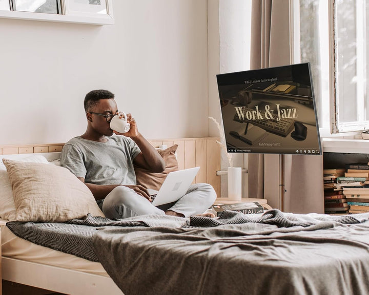 FITUEYES Design TV Ständer für 24-48" TV Mobiler TV Stand Rollbar 90° Bildschirmdrehung Kompakt Plat