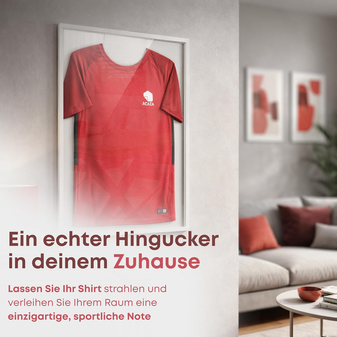 ACAZA Trikotrahmen 60 x 80cm, 3D Bilderrahmen tief zum befüllen mit Fussball-, Eishockey-, Rugby-, N