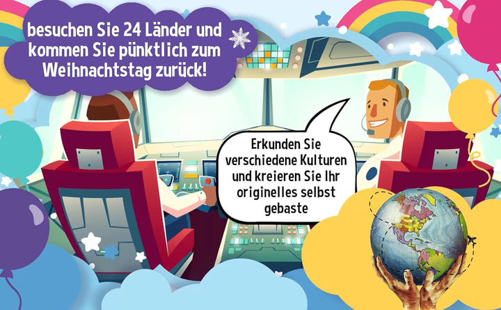 Meine Welt Adventskalender 2024 für Kinder, besuchen Sie 24 Länder und kommen Sie pünktlich zum Weih
