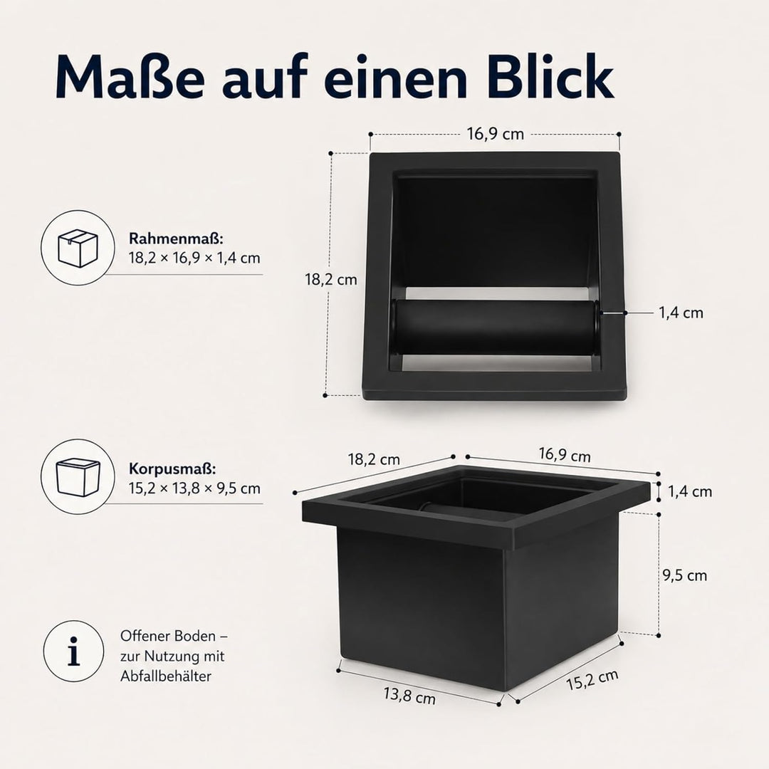Edelstahl Kaffeeklopfbox, Abklopfbehälter Für Kaffeesatz, Bodenlose Klopf-Rückstand-Box Für Küchen B