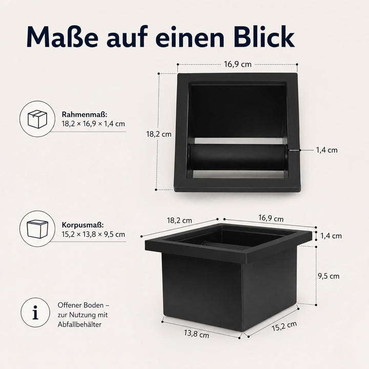Edelstahl Kaffeeklopfbox, Abklopfbehälter Für Kaffeesatz, Bodenlose Klopf-Rückstand-Box Für Küchen B
