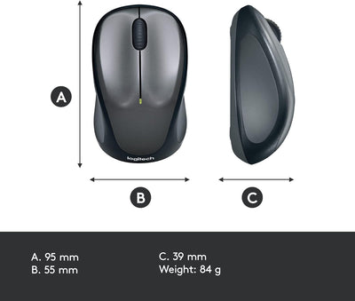 Logitech M235 Kabellose Maus, 2,4 GHz mit USB-Unifying-Empfänger, 1000 DPI Optical Tracking, 12 Mona