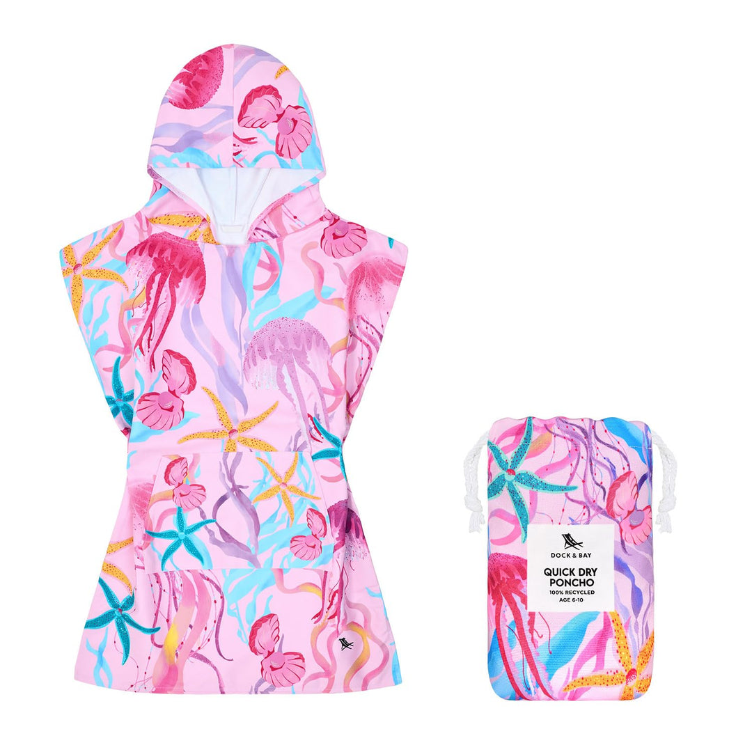 Dock & Bay Poncho mit Kapuze – für Kinder – super saugfähig, schnell trocknend – inklusive Tasche –