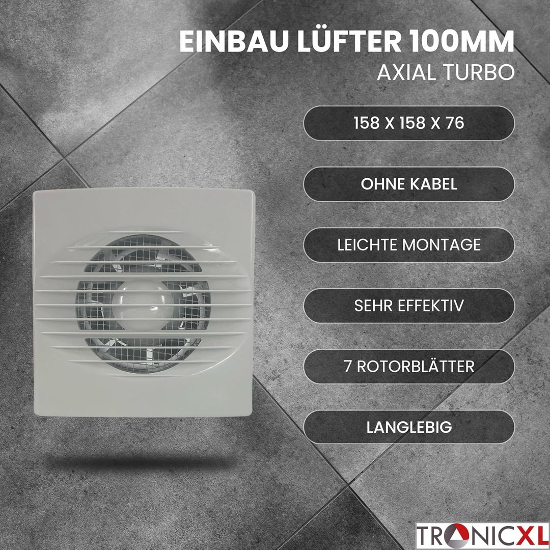 IPX4 15W 100mm Abluft Zuluft Grow Lüfter Ventilator für Homebox mit Fliegengitter Growbox Growschran