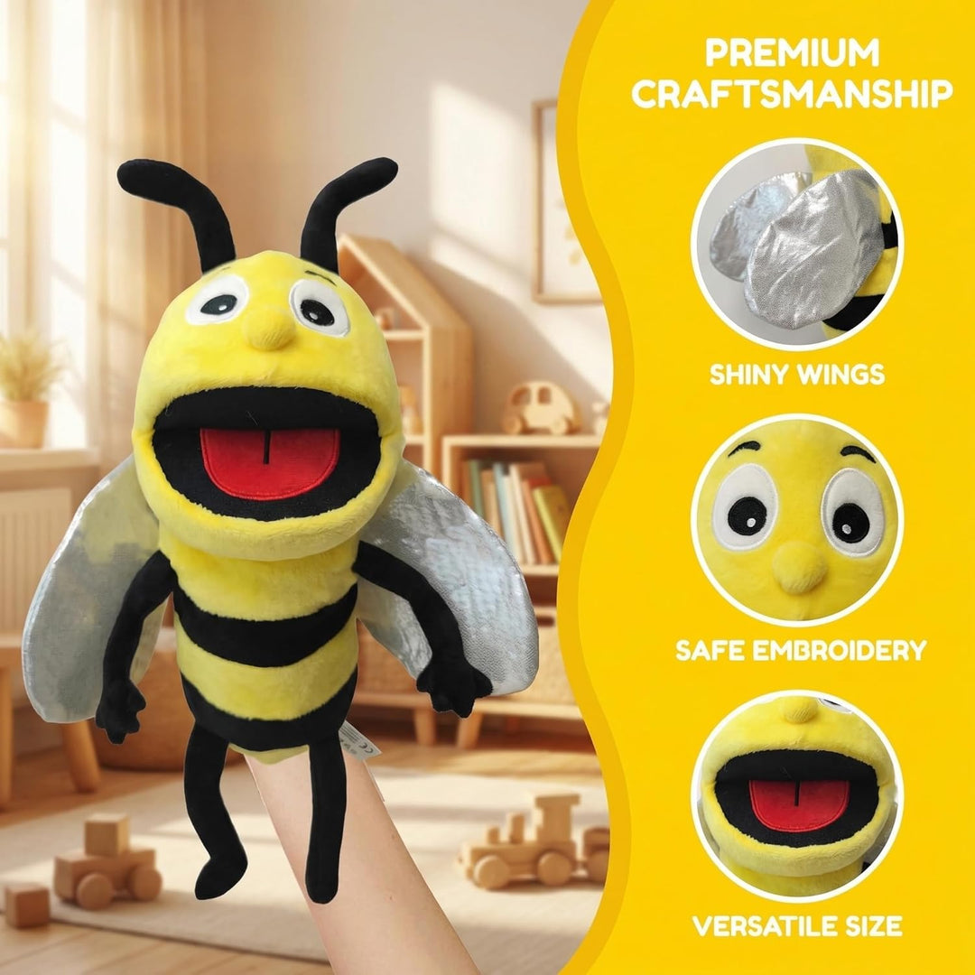 Insekten-Handpuppen für Kinder, Kleinkinder, inklusive Bienen, Schmetterlingen, Libellen usw. mit be