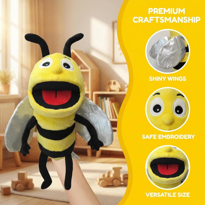 Insekten-Handpuppen für Kinder, Kleinkinder, inklusive Bienen, Schmetterlingen, Libellen usw. mit be