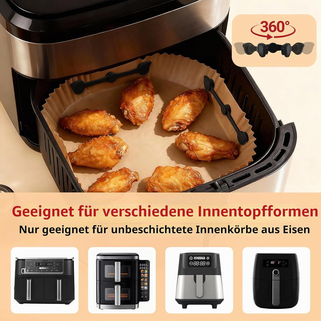 Alyvisun 8 Stück Magnete für Airfryer Backpapier, Wiederverwendbare Airfryer Magnete für Backpapier,