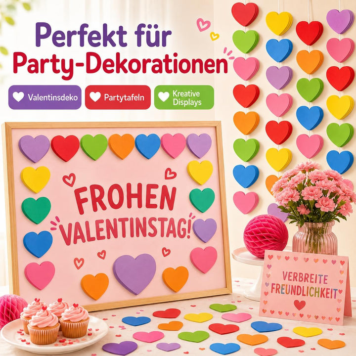 Gadpiparty 108Stücke Herz-papierausschnitte in Bunten Farben für Klassenzimmer-dekorationen und Diy-