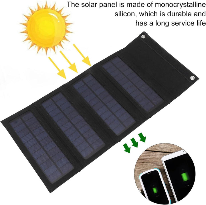 Qcwwy 40 W 4-fache Solarpanel-Ladetasche, Faltbare Tasche, Faltbares Solarpanel-Ladegerät, Solarlade