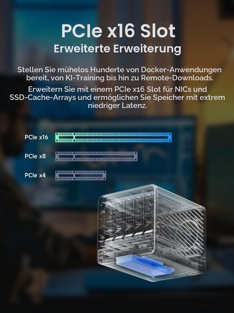 MINIS FORUM N5 Pro Desktop-NAS mit 5 Einschüben, AMD Ryzen AI 9 HX PRO 370 (12C/24T), 16 GB DDR5, 12