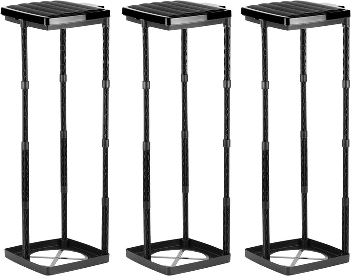 Grizzly Müllsackständer, Mülltütenhalter bis 120L, 3er Set, Schwarze Deckel, höhenverstellbar, geruc