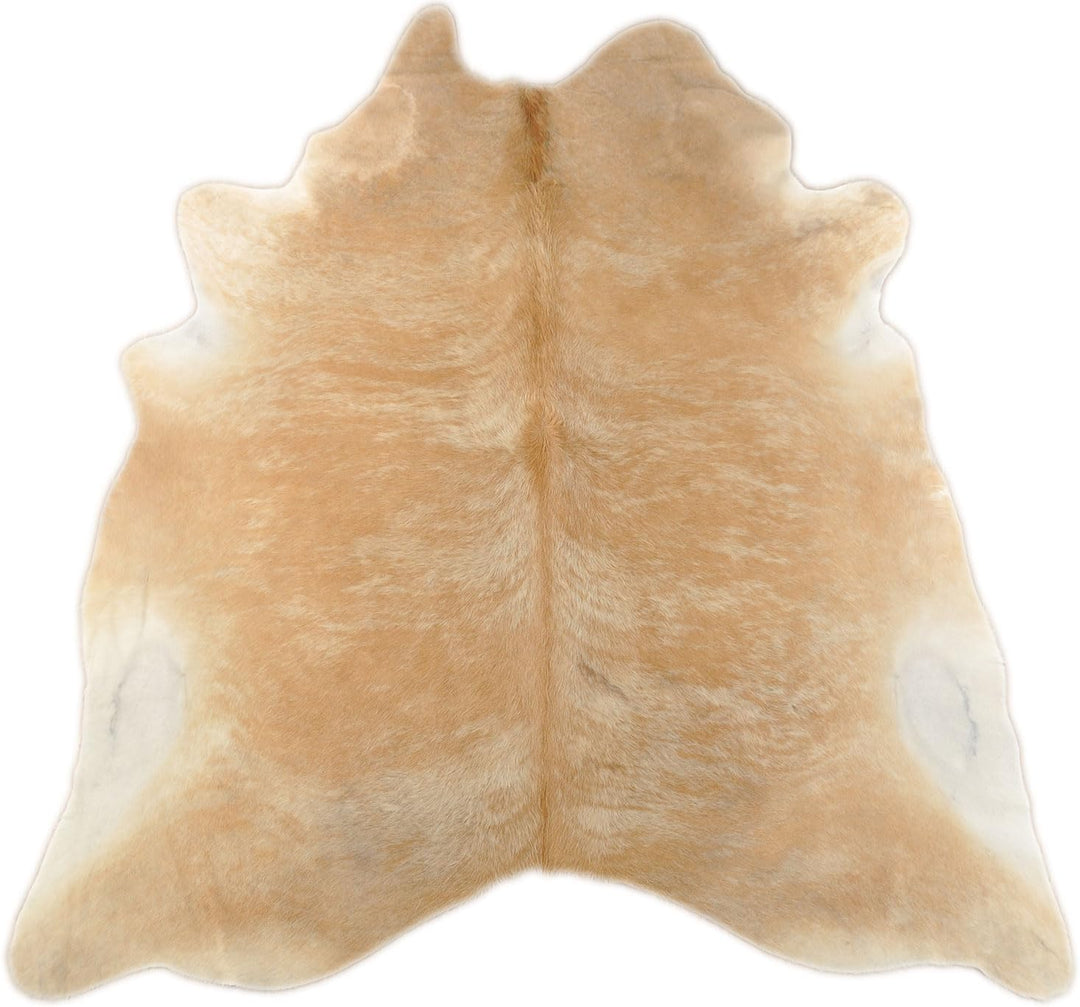 generisch Kuhfell Beige Natur Fell Teppich ca. 190 x 170 cm echtes Stierfell