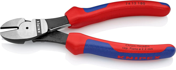 Knipex Kraft-Seitenschneider schwarz atramentiert, mit Mehrkomponenten-Hüllen 180 mm 74 12 180
